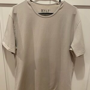 BYLT drop cut lux Premium Basics Men's Beige Shirt